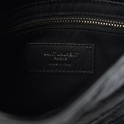 Saint Laurent Crinkled Calfskin Matelasse Monogram Niki Chain Wallet Black 8 of 9