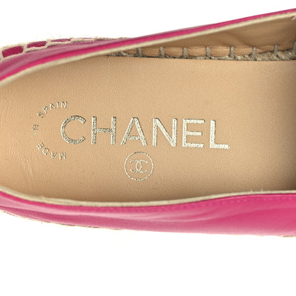 Chanel Lambskin CC Espadrilles 39 Fuchsia Black 8 of 9