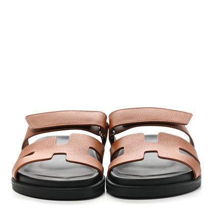 Hermes Epsom Womens Chypre Sandals 36.5 Natural 2 of 9