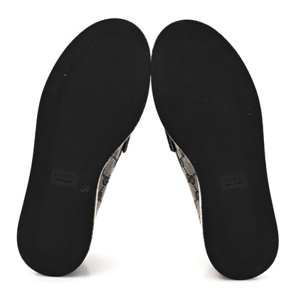 Gucci Monogram Horsebit Calfskin Womens Horsebit Wedge Platform Loafers 37.5 Beige Blue 6 of 10