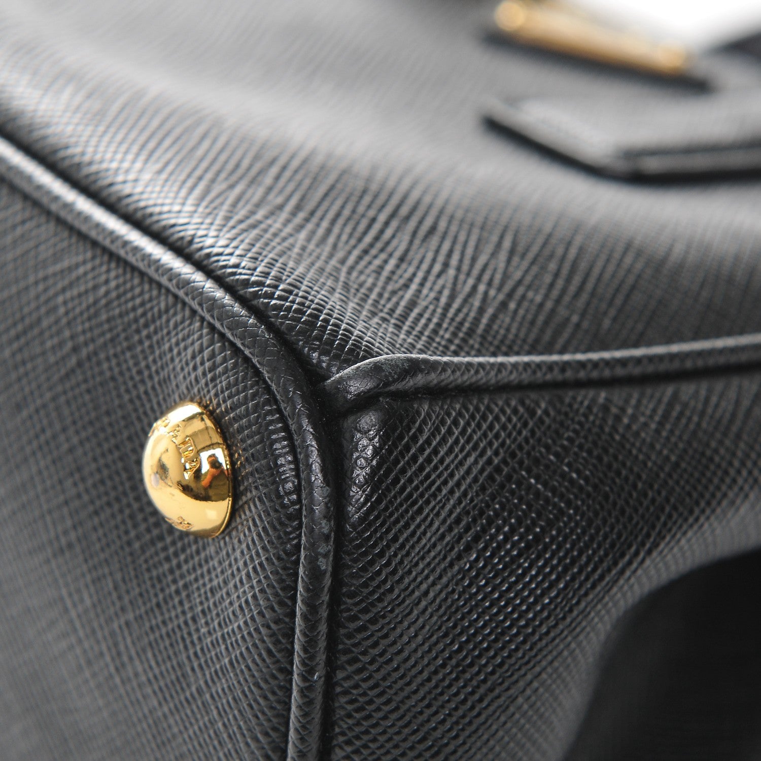 Prada Saffiano Lux Micro Galleria Double Zip Tote Black 7 of 7