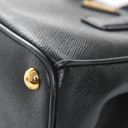 Prada Saffiano Lux Micro Galleria Double Zip Tote Black 7 of 7