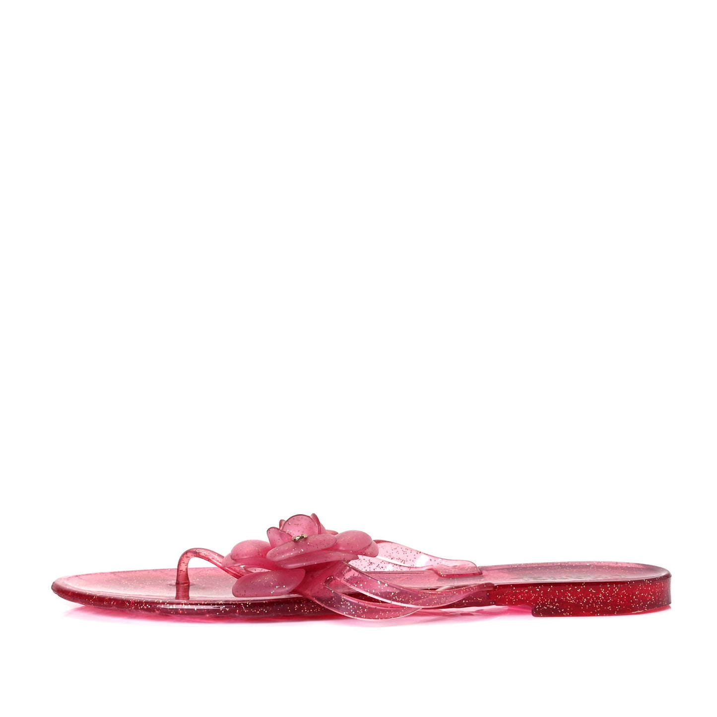 Jelly Camellia Glitter Thong Sandals 41 Rose Clair
