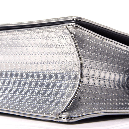 Christian Dior Metallic Patent Micro-Cannage Medium Diorama Flap Bag Silver 8 of 8