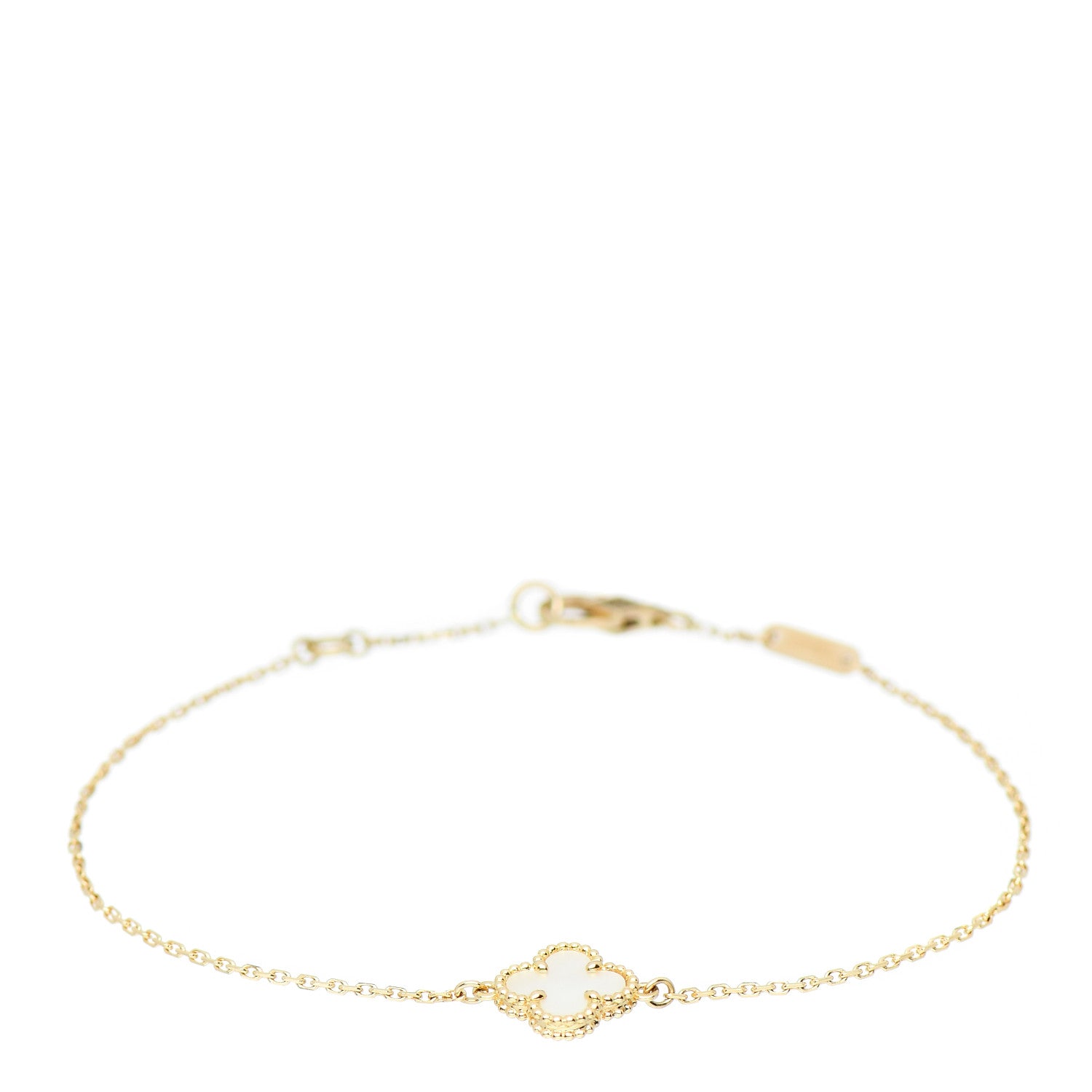 Van Cleef & Arpels 18K Yellow Gold Mother of Pearl Sweet Alhambra Bracelet 1 of 5
