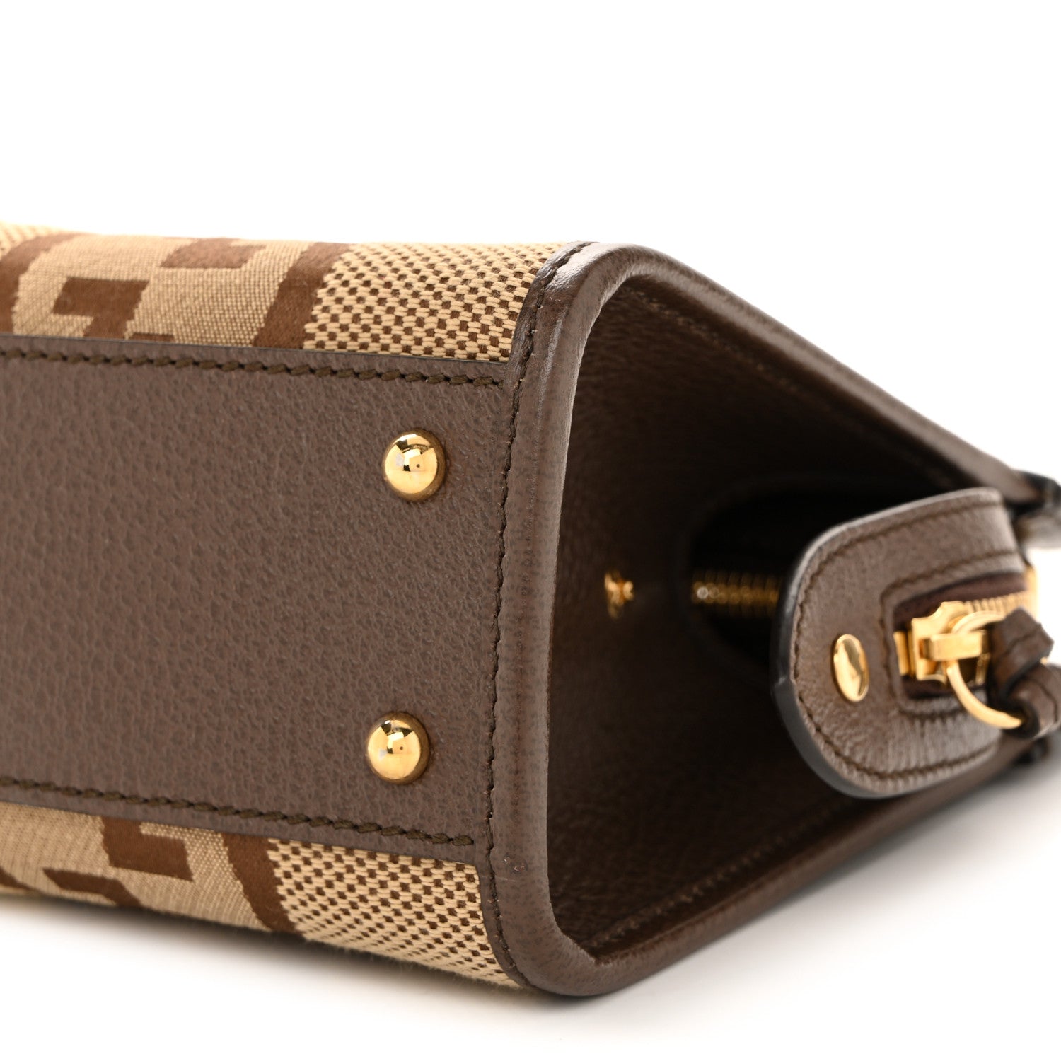 Gucci Monogram Jumbo GG Textured Dollar Calfskin Web Small Ophidia Slip Handle Tote Beige Ebony New Acero 10 of 11