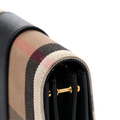 Burberry House Check Bridle Calfskin Small Madison Buckle Bag Black 10 of 13