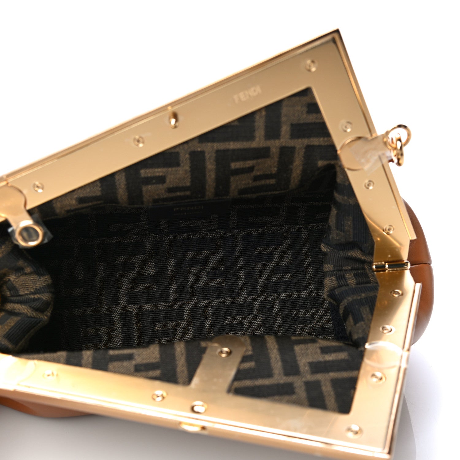 Fendi Shiny Nappa Small Fendi First Caramello 5 of 13