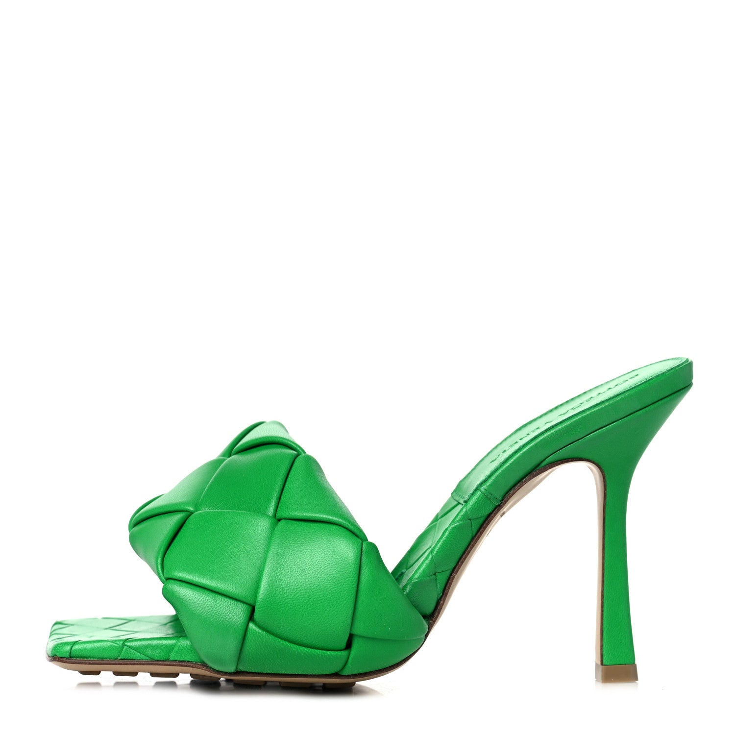 Bottega Veneta Nappa Maxi Intrecciato Lido 90mm Mule Sandals 36.5 Grass 1 of 7