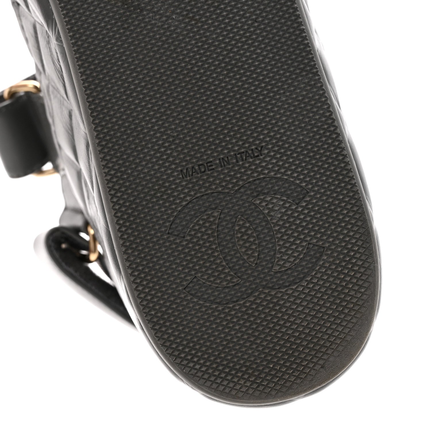 Chanel Shiny Calfskin Logo Platform Sandals 37 Grey 7 of 10