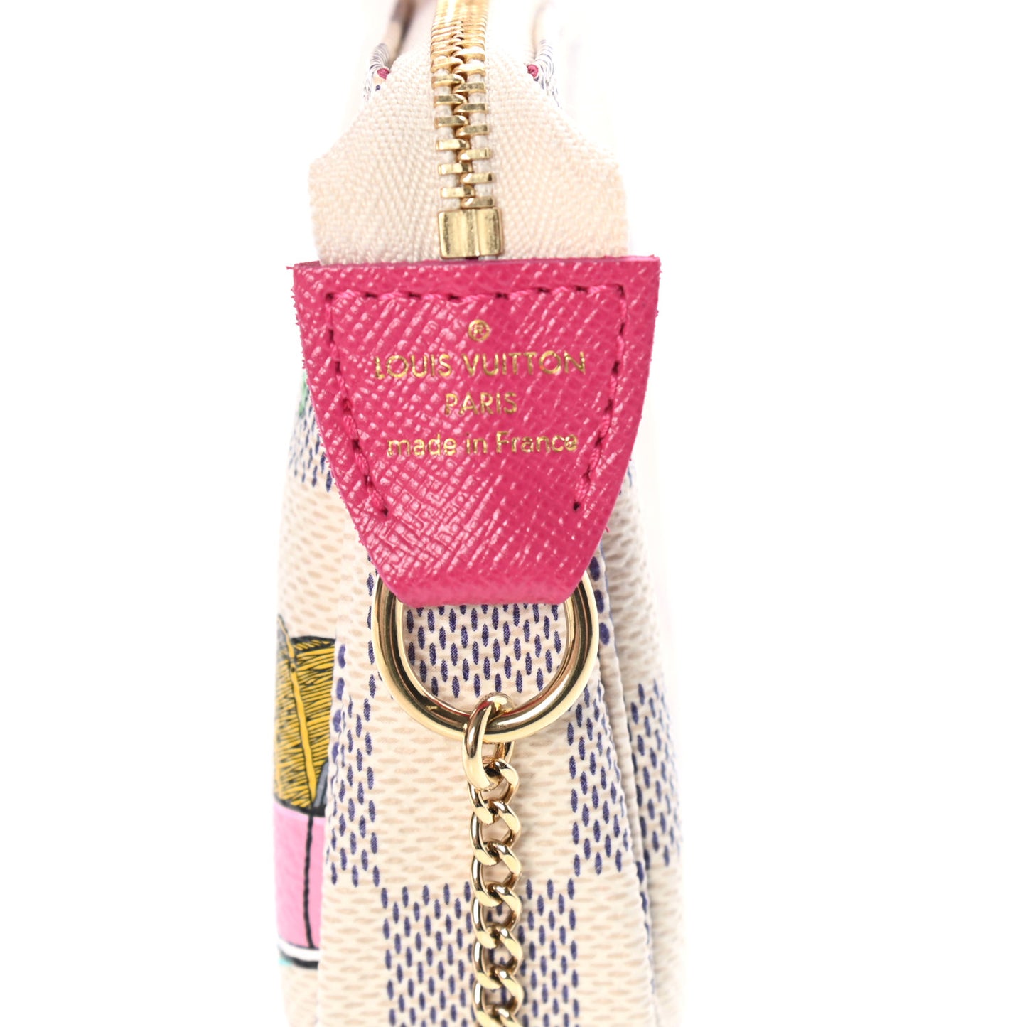 Damier Azur 2021 Christmas Animation Hollywood Mini Pochette Accessories Fuchsia