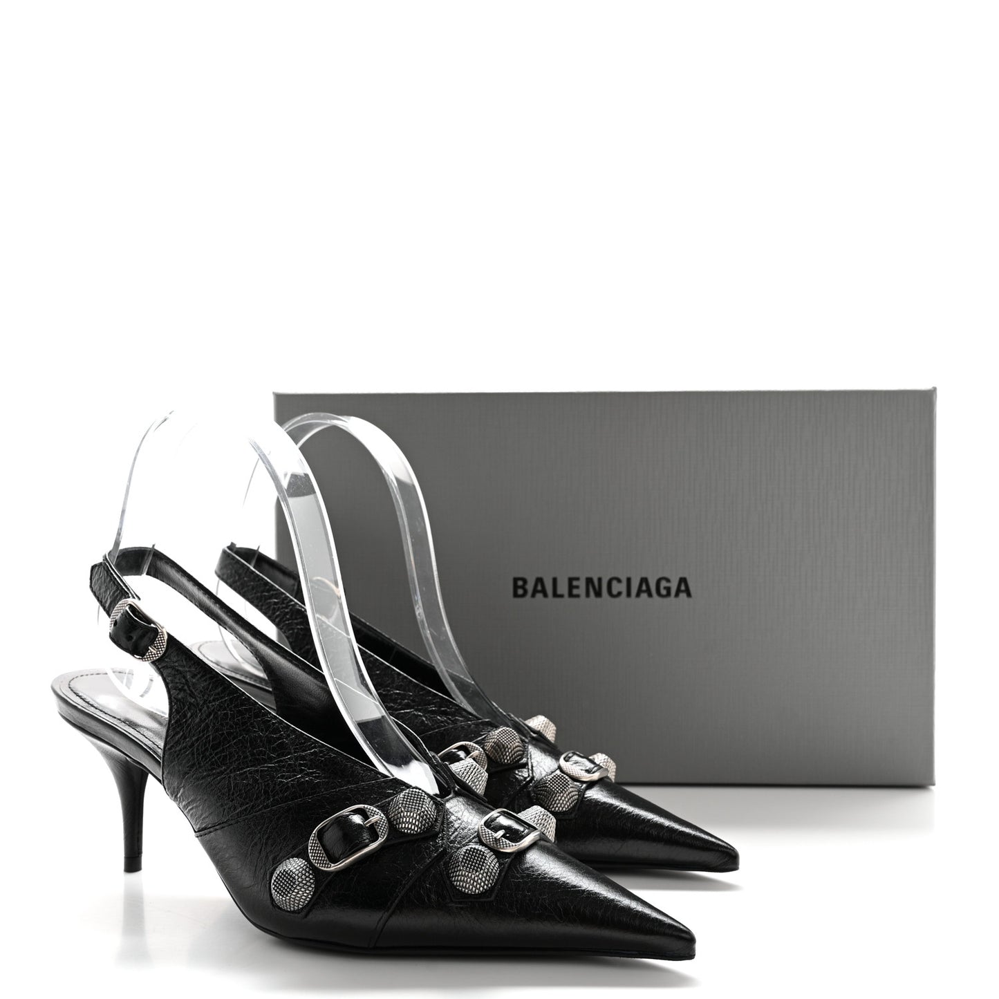 Agneau Arena Cagole 70mm Slingback Pumps 36 Black