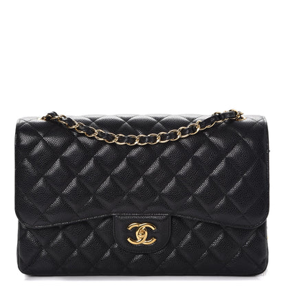Chanel Caviar Quilted Jumbo Double Flap Black 1 of 9