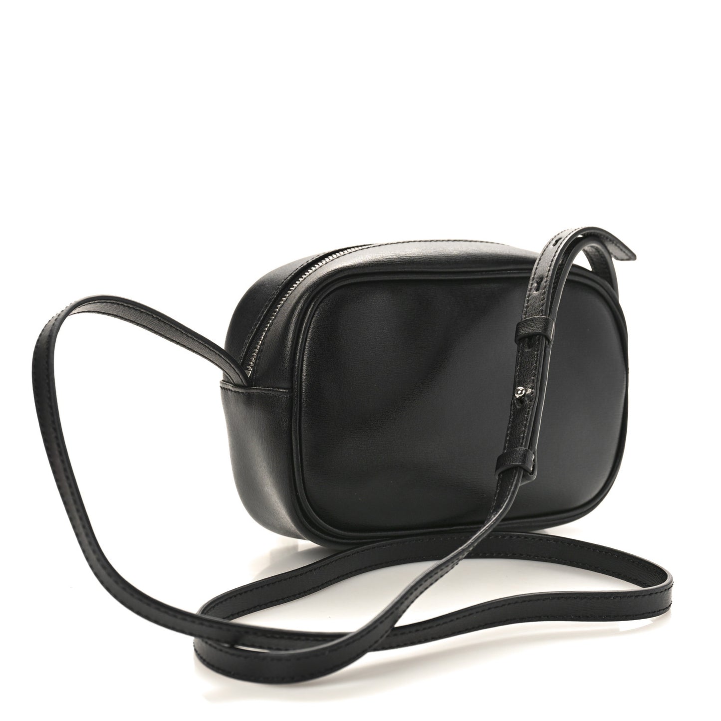 Calfskin Gancini Camera Crossbody Bag Black