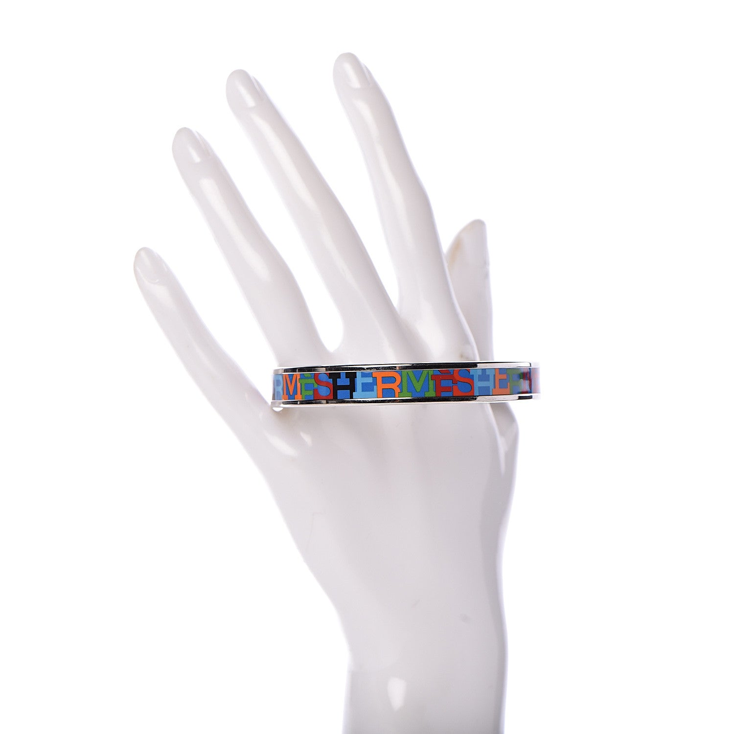 Hermes Enamel Printed Narrow Capitales Bracelet 70 2 of 5