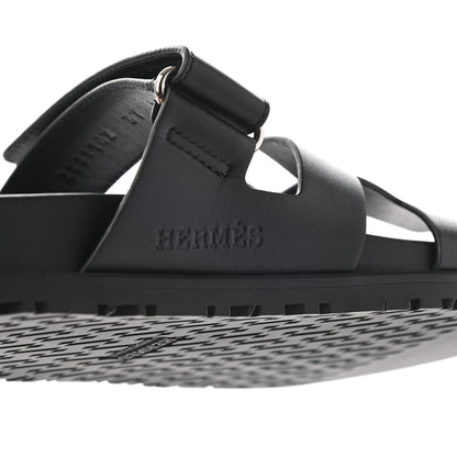 Hermes Calfskin Womens Chypre Sandals 37 Black 9 of 11