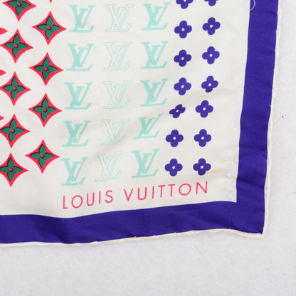 Louis Vuitton Silk Monogram Giant Square Scarf Blue 3 of 4