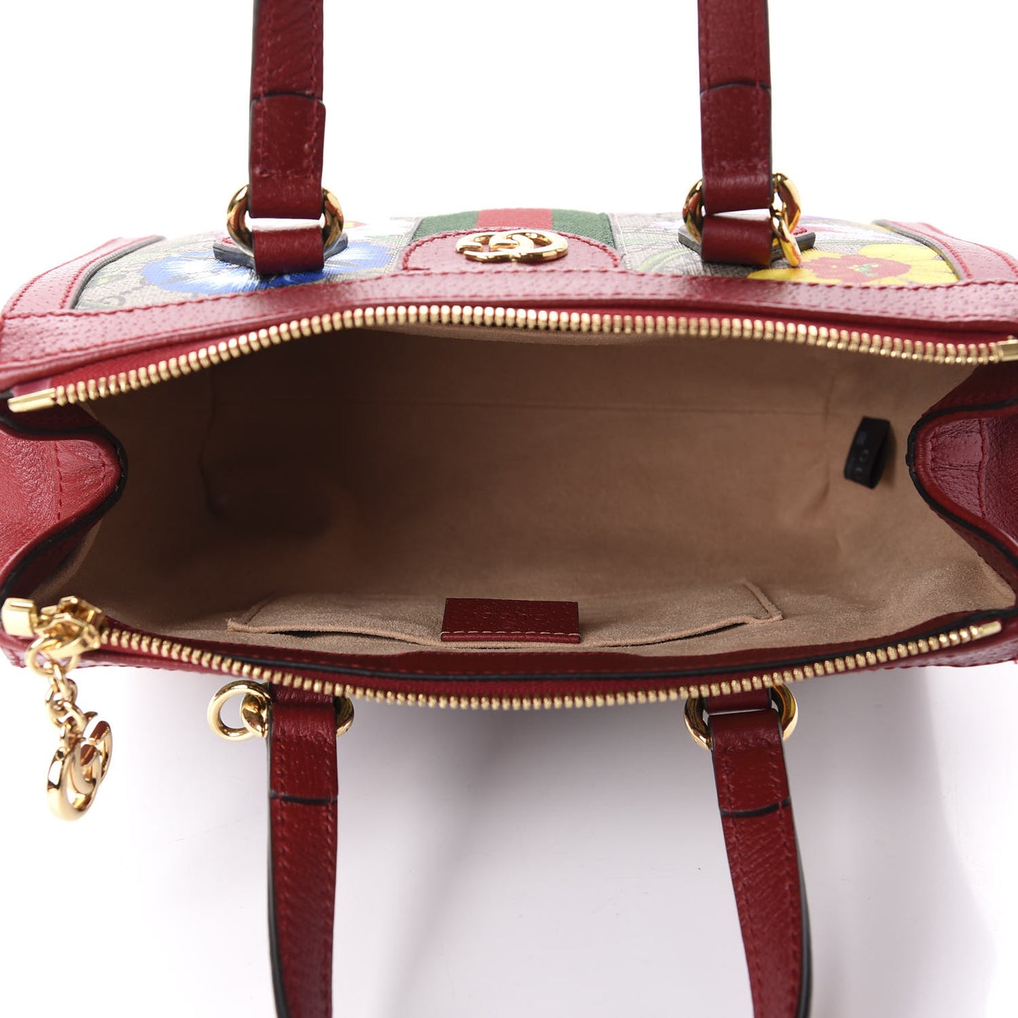 GG Supreme Monogram Flora Web Small Ophidia Tote Bag Red