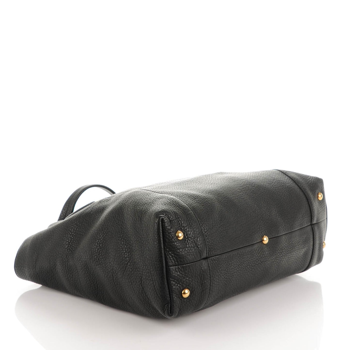Pebbled Calfskin Medium Twill Tote Black