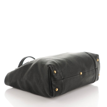 Gucci Pebbled Calfskin Medium Twill Tote Black 4 of 7