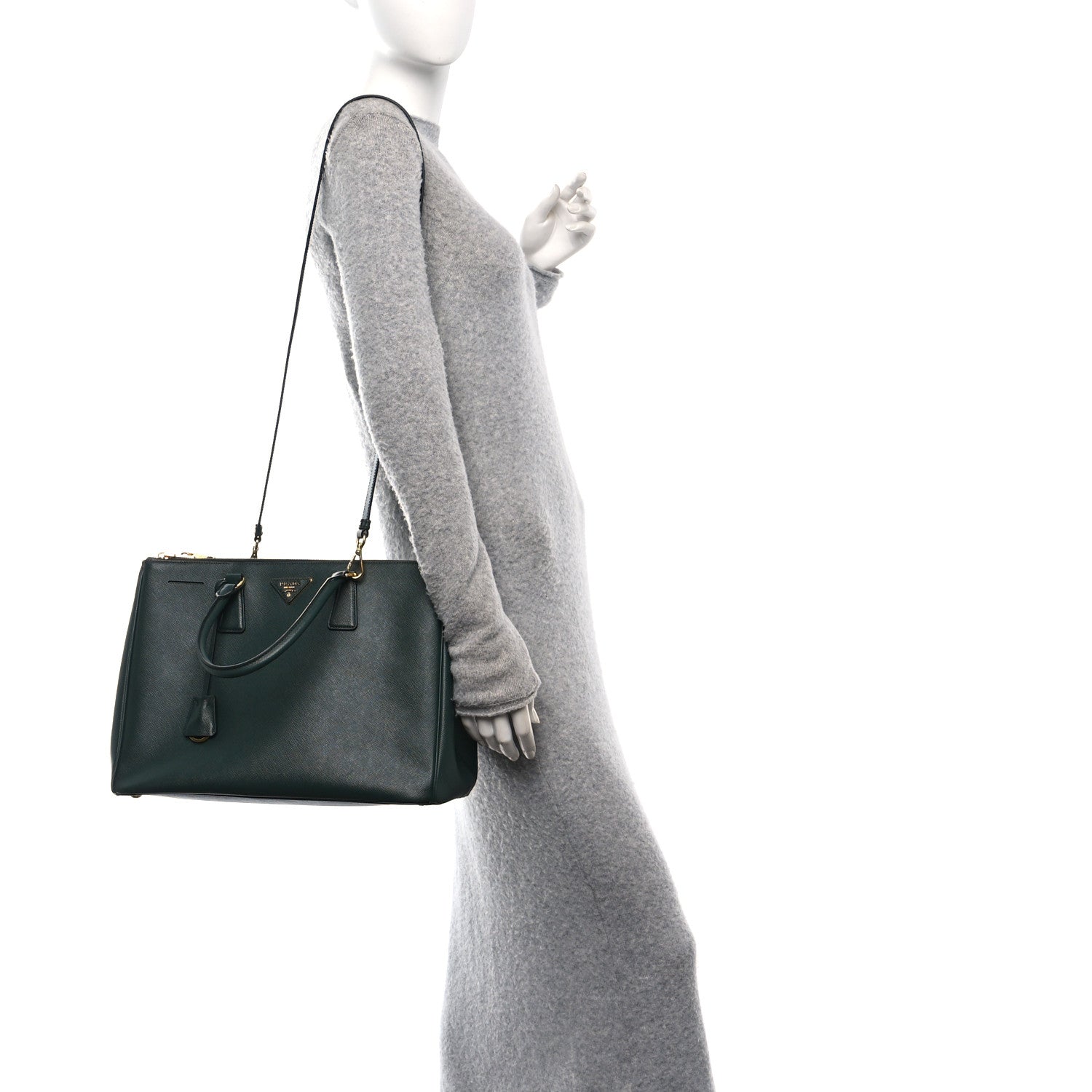 Prada Saffiano Lux Large Galleria Double Zip Tote Ottanio 2 of 9