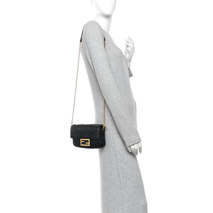 Fendi Nappa FF 1974 Embossed Mini Baguette Black 2 of 12