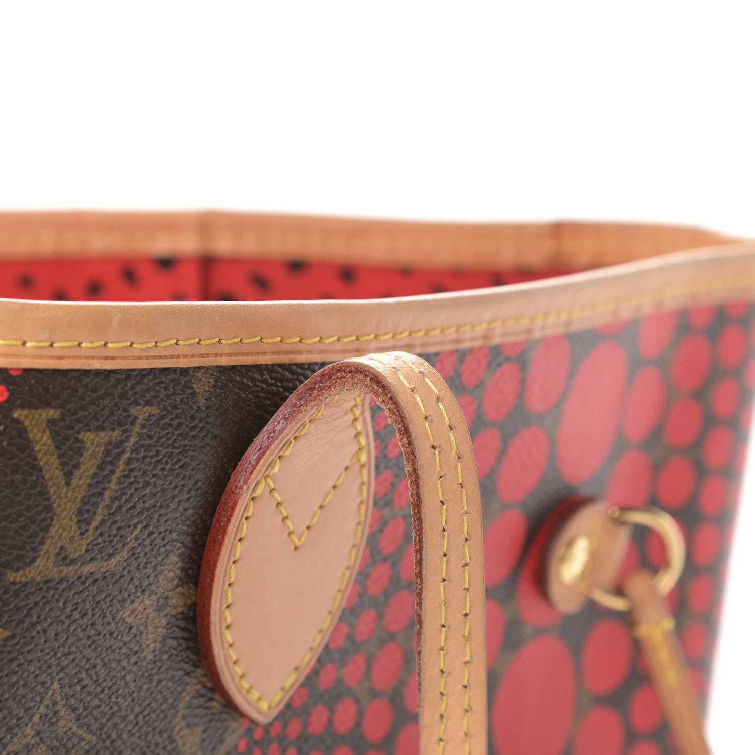 Louis Vuitton Monogram Kusama Waves Neverfull MM Red 15 of 17