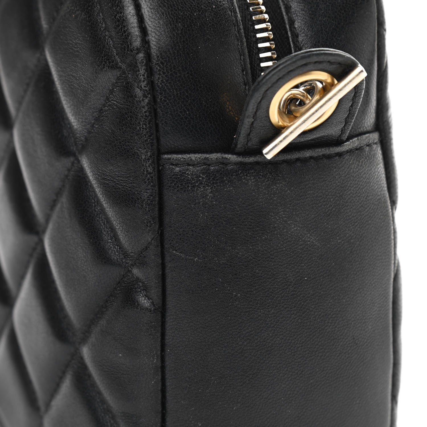 Chanel Lambskin Quilted Small Diamond CC Camera Case Black 11 of 12