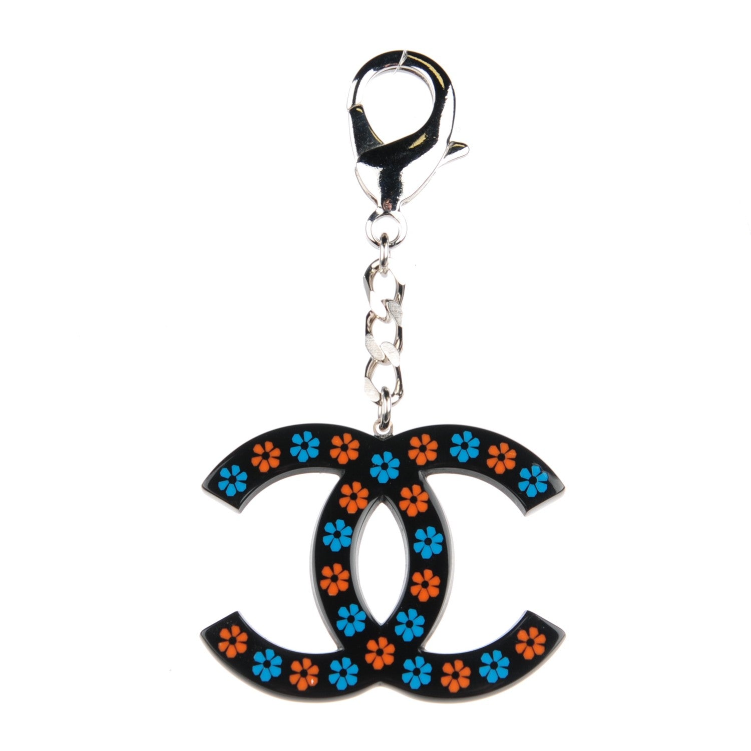 Chanel Resin CC Camellia Bag Charm Black 1 of 4