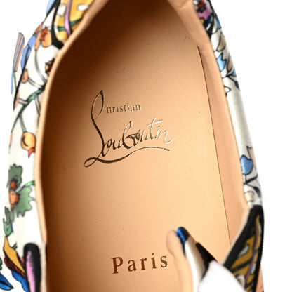 Christian Louboutin Calfskin Vieira Print Womens Orlato Flat Sneakers 40 White Multicolor 6 of 8