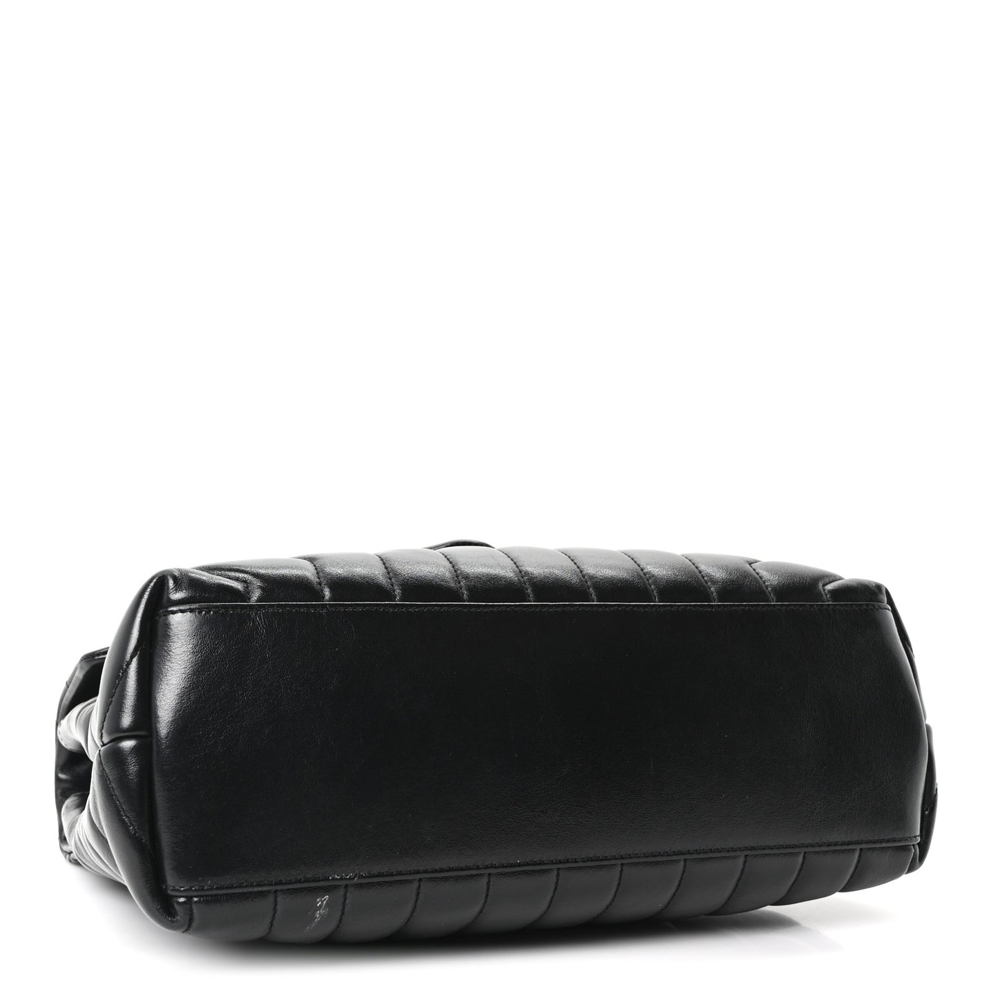 Calfskin Y Quilted Monogram Monochrome Medium Loulou Chain Satchel Black