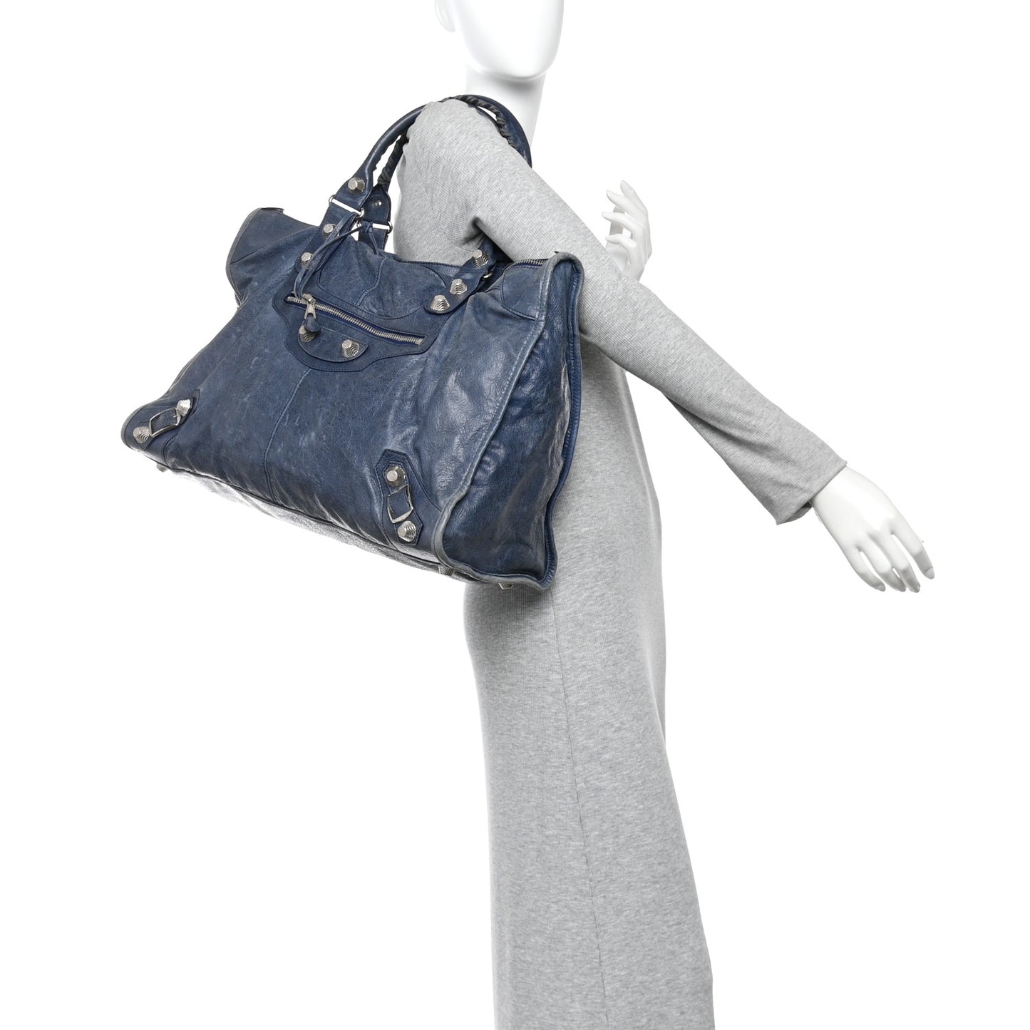 Agneau Giant 21 Silver Hardware Weekender Blue Roi