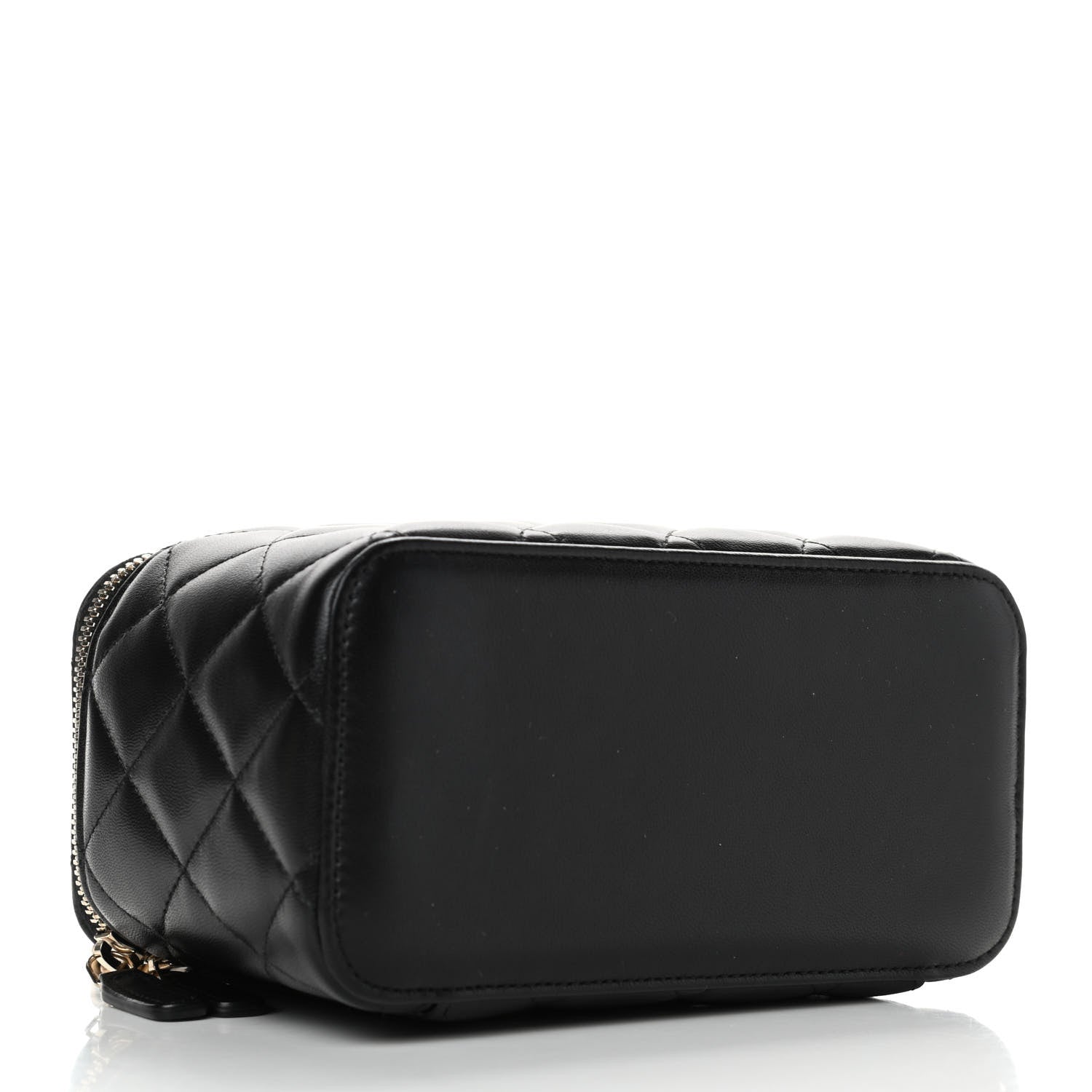 Chanel Lambskin Quilted Small Top Handle Vanity Case With Chain Black 3 of 4