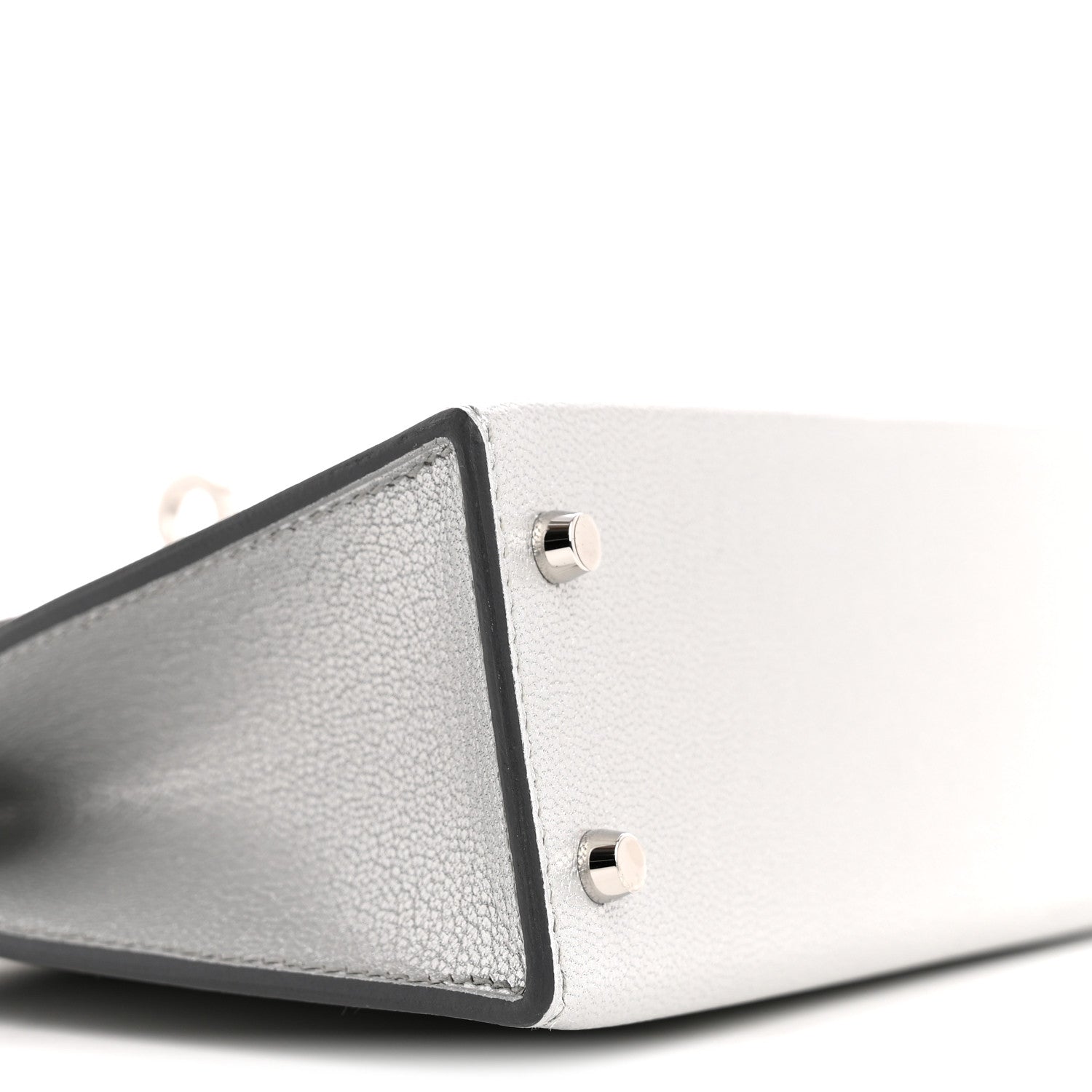 Hermes Metallic Chevre Chamkilight Mini Kelly Sellier 20 Argent 9 of 11
