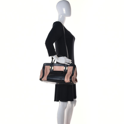 Chloe Calfskin Medium Alice Satchel Beige Black 2 of 10