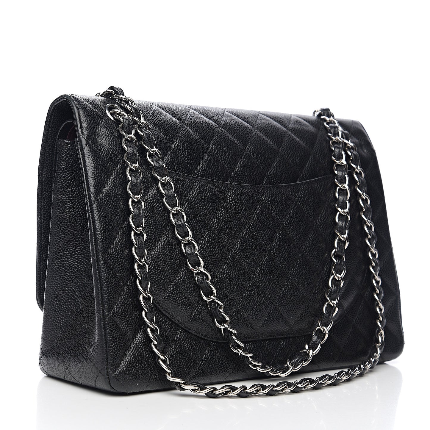 Caviar Quilted Maxi Double Flap Black