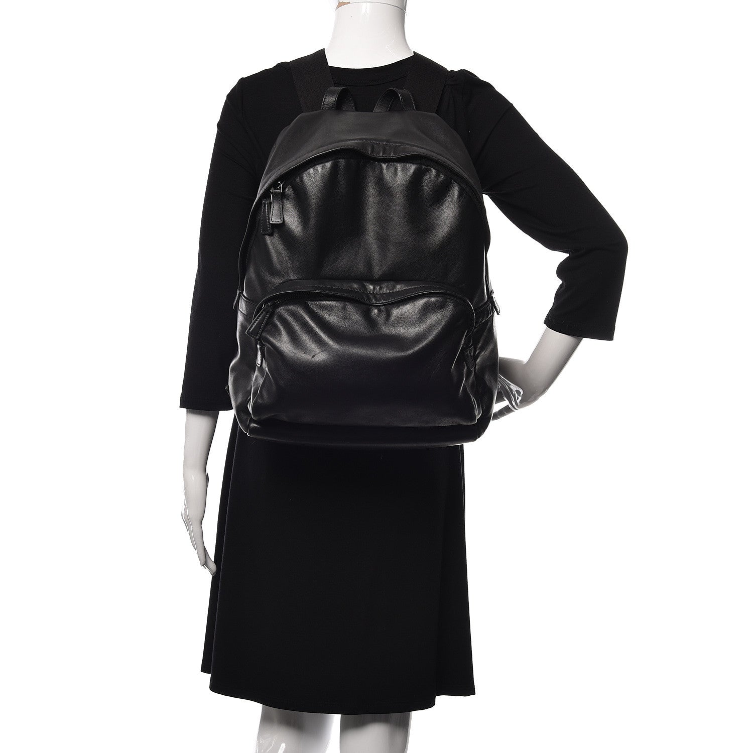 Prada Soft Calfskin Day Backpack Black 2 of 10