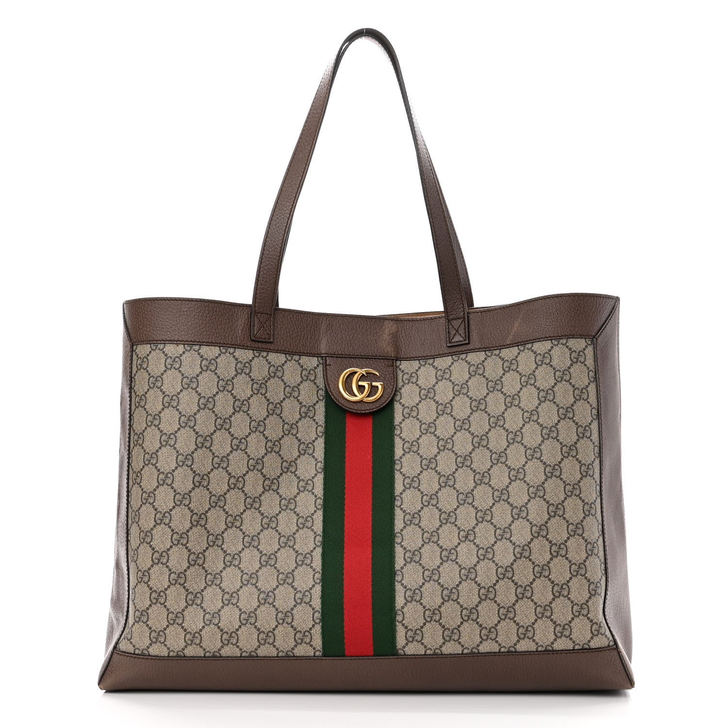 Gucci GG Supreme Monogram Web Ophidia Tote Brown 3 of 17