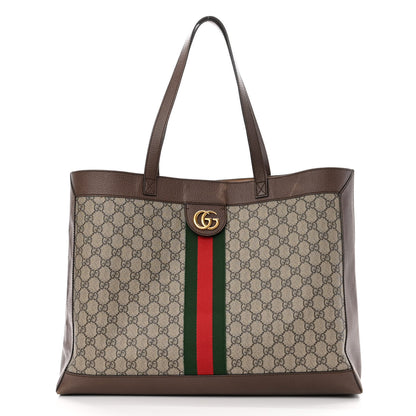 Gucci GG Supreme Monogram Web Ophidia Tote Brown 3 of 17