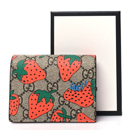 Gucci GG Supreme Monogram Strawberry Card Case 12 of 12
