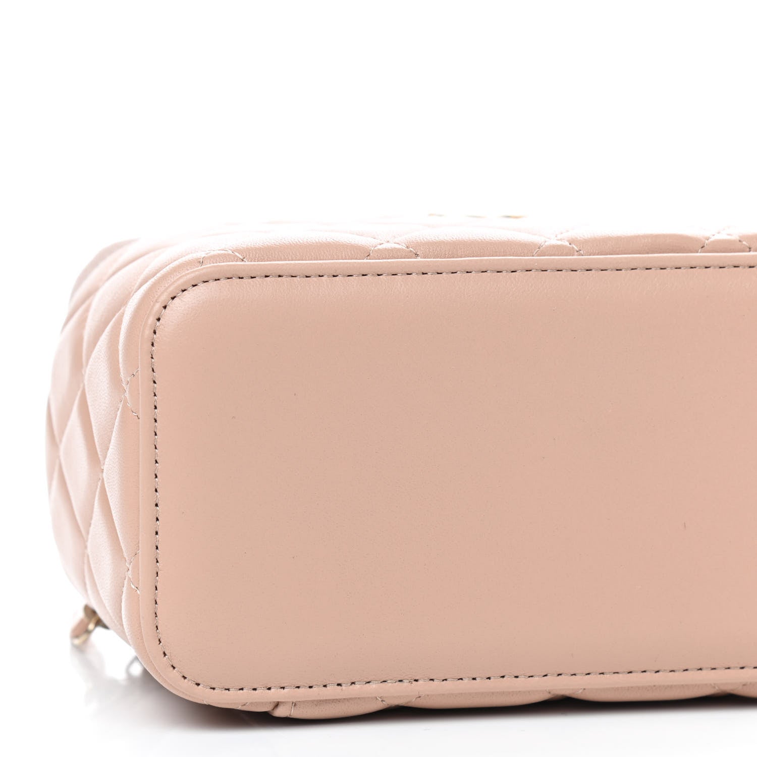 Chanel Lambskin Quilted Small Top Handle Vanity Case With Chain Beige 6 of 9