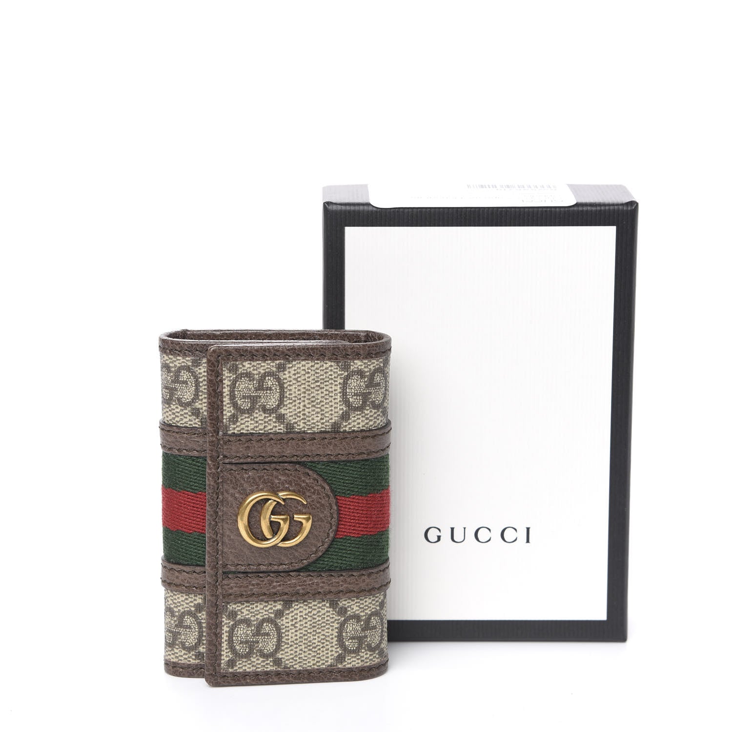 Gucci GG Supreme Monogram Web Ophidia 6 Key Holder Case Beige New Acero 7 of 7