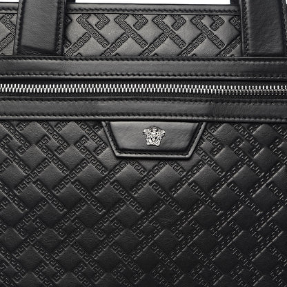 Versace Calfskin Nylon Medusa Lifestyle Tote Black 9 of 9