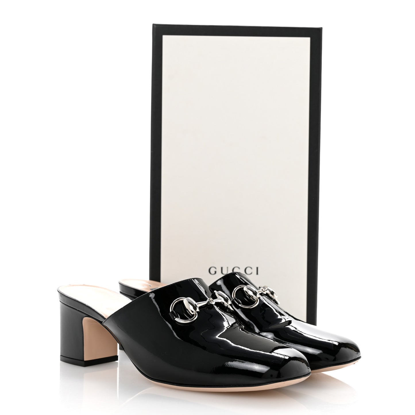 Patent Lexi Horsebit Mules 39 Black