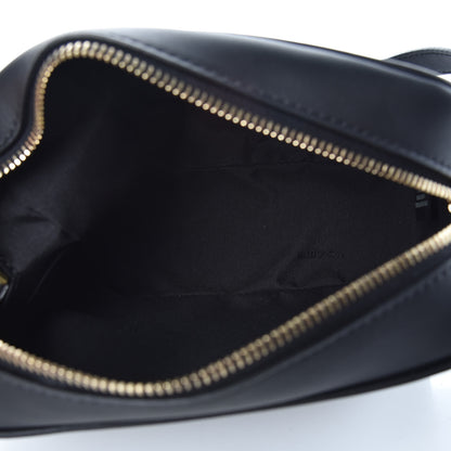 Fendi Glazed Fabric Vitello Century FF 1974 Stamp Patch Mini Camera Case Mogano Panna Black 5 of 9