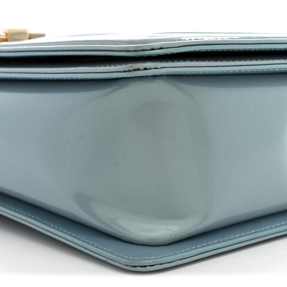 Chanel Iridescent Glazed Calfskin Quilted New Medium Boy Flap Light Blue 10 of 12