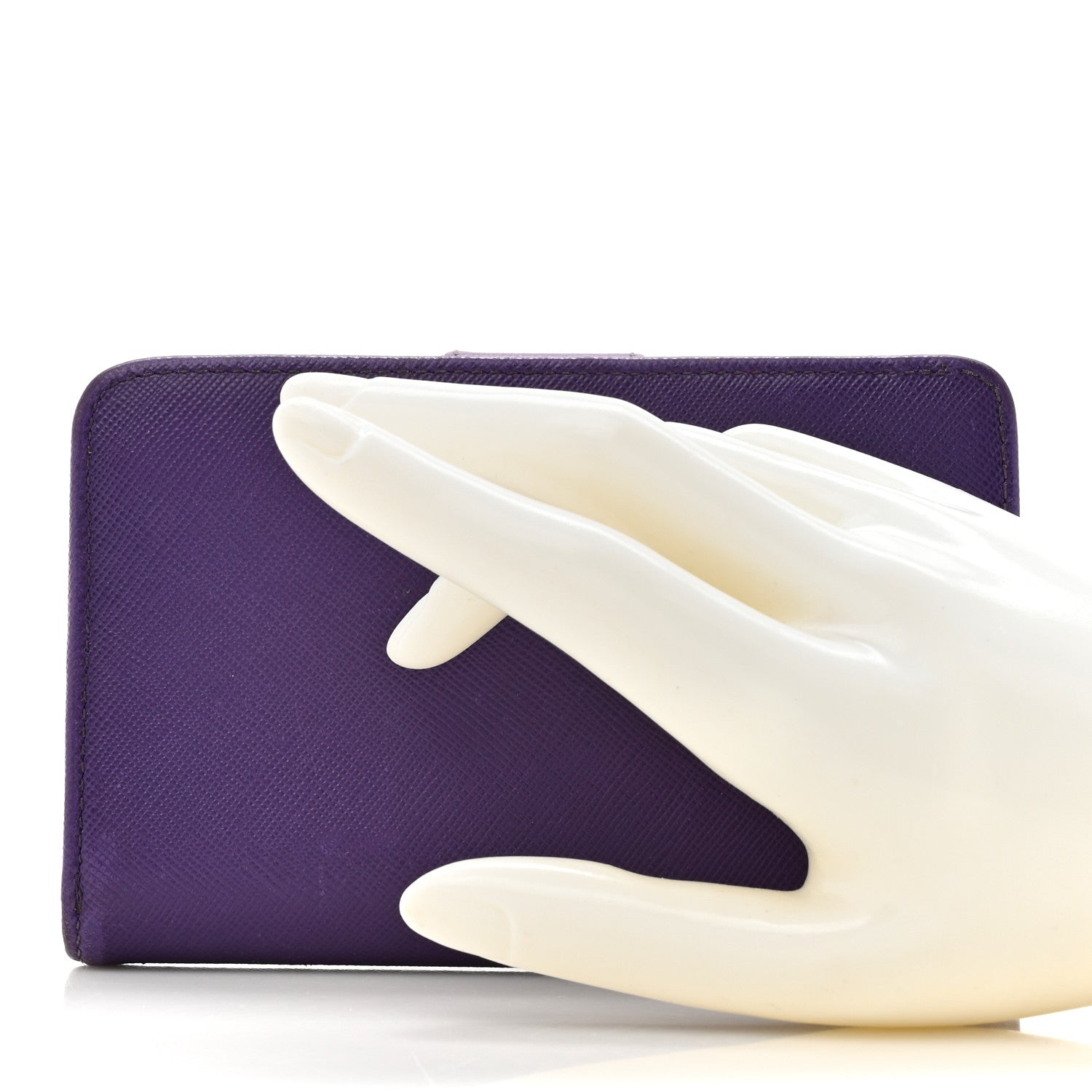 Prada Saffiano Metal Coin Purse Purple 2 of 15