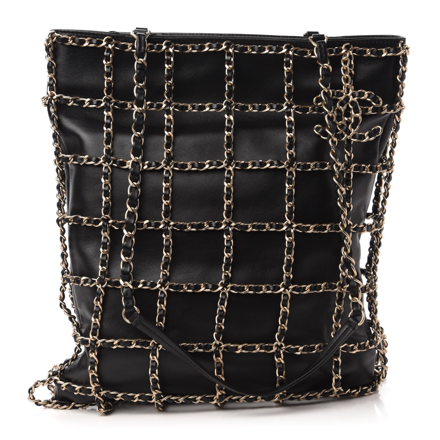 Chanel Lambskin Large Shopping Chain Tote Black 1 of 10