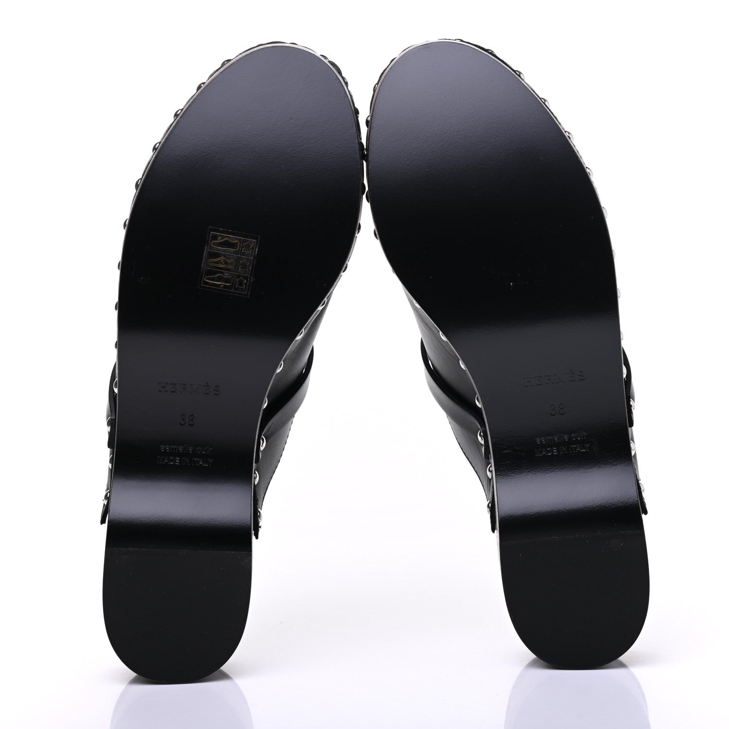 Hermes Calfskin Carlotta Mules 38 Black 5 of 8