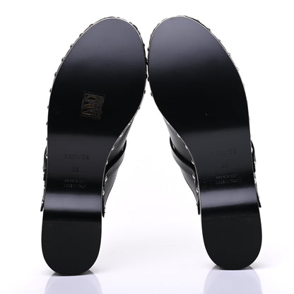 Hermes Calfskin Carlotta Mules 38 Black 5 of 8